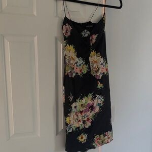 Diane Von Furstenberg Black Floral Mini Dress